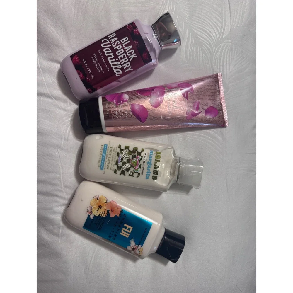 Bath & Body Works Lotion Set Black Raspberry Vanilla Island Margarita Fuji Pink